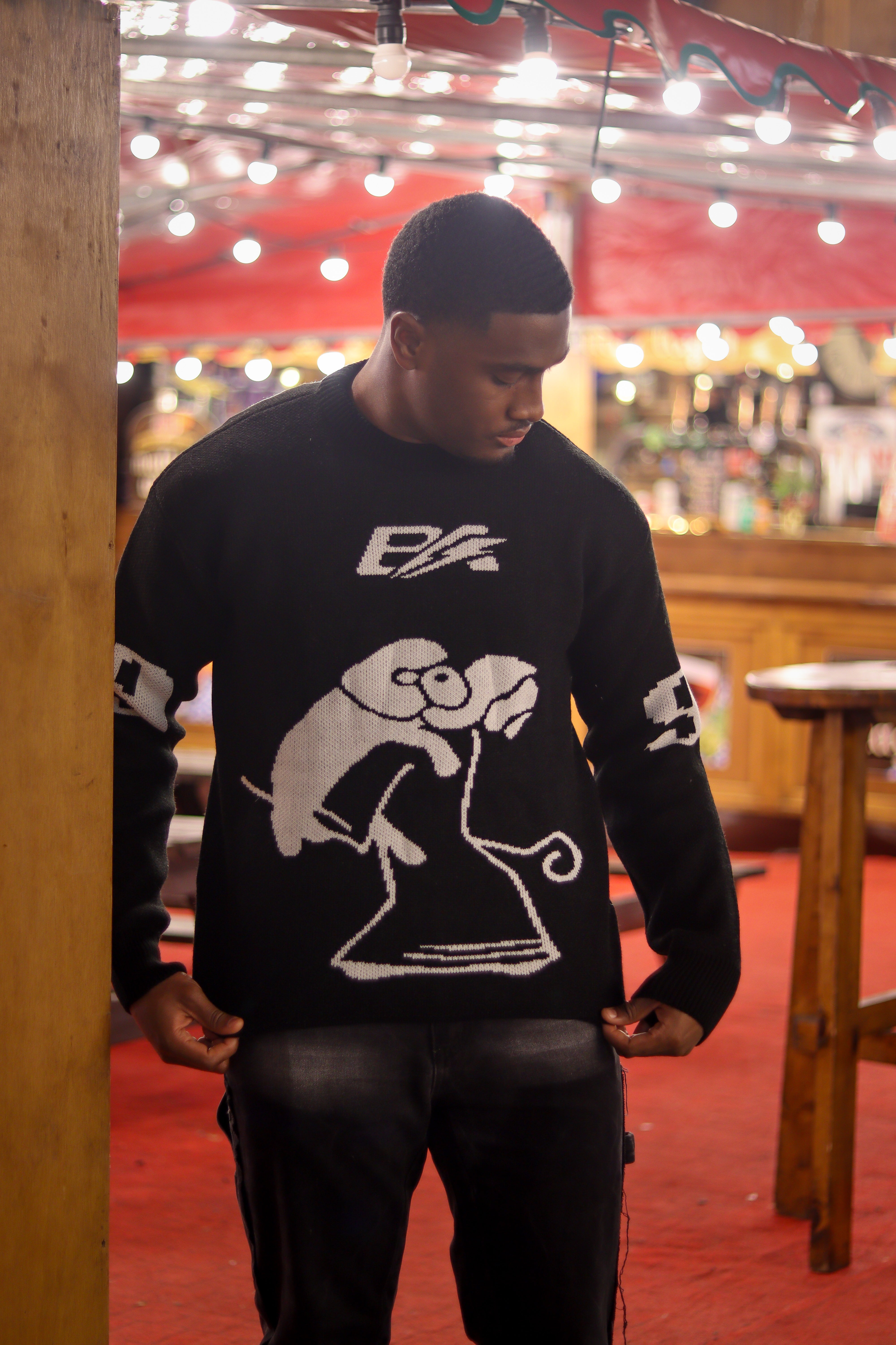 ‘The Lost Sheep’ Knitted Jumper (Black)